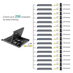 MT-VIKI Rack KVM Switch w/17'' LCD Monitor, 16 Port VGA KVM Switch with Keyboard Touchpad Monitor, Fit for 1U 19'' Rack, OSD/Hotkey/Button 【with 16 VGA KVM Cable】