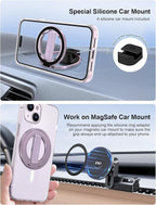 EWA MagOne Ultra Phone Grip Stand with Replaceable Elastic Finger Loop, Removable Magnetic Ring Holder Kickstand Loop, Accessories for iPhone 16, 15, 14, 13 Pro/Max/Plus (Purple)