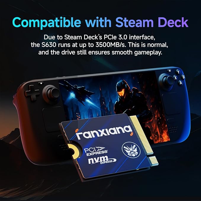 500GB M.2 2230 NVMe SSD, PCIe Gen 4x4 Speed up to 4850 MB/s, 2230 SSD Compatible with Steam Deck/ROG Ally/Microsoft Surface Pro/Mini PCs, S630