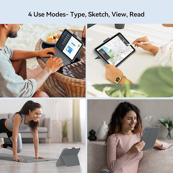 iPad 10th Generation Keyboard Case: Bluetooth Rechargeable Magic-Style Keyboard Folio with Built-in Trackpad, Backlit Keys, Magnetically Detachable Two-Piece Design for iPad 10th & 11th (A16, 2025)