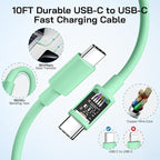 30W USB C i Phone 16 15 Charger Fast Charging, 2PACK Wall Charger for iPhone 16 15 Pro Max Charger Cord 10FT Fast Type C Charger Block for iPhone 16/16 Pro/15 Plus/15 Pro/15 Pro Max, iPad Pro, Green