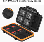 K&F Concept 24 Slots Memory Card Case, Water-Resistant Shockproof Memory Card Holder Storage Carrying Case for 12 SD SDXC SDHC Cards, 12 CFexpress Type A Cards