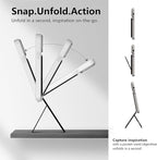 Phone Tripod Stand, Aluminum Alloy Mini Tripod Compatible with Magsafe iPhone 16/15/14/13/12 Series, Foldable Strong Magnetic Phone Stand, Mult-Angle Adjustment Selfie Stick (Mosaic Grey)
