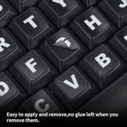 2PCS English Keyboard Stickers Replacement Letters, Full Size Big Letter QWERTY Keyboard Sticker Universal for PC Computer Laptop Desktop, Matte Keyboard Alphabet Stickers