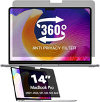 360° Privacy Screen Protector for MacBook Pro 14 Inch (2021-2025, M1, M2, M3, M4,M5) Privacy Screen Filter for MacBook Pro 14 Inch, Anti-Spy/Anti Fingerprint/Anti Blue Light/Anti Glare