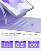 Folio Keyboard Case for iPad 10th Gen 10.9 inch (2022) and iPad 11th (A16, 2025), Magnetic Wireless Detachable Keyboard, 7-Color Backlight, Thin & Light, Pencil Holder (Purple)