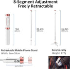 Aluminum Alloy Selfie Stick Tripod with Remote, Foldable Travel Tripod Stand 270 Rotation Compatible with iPhone/Android/Go Pro Camera
