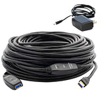 50 Feet Active USB Extension Cable 3.0 Male to Female with 2 Extension chipsets Signal Booster - Active Extension/Repeater Cord 15 Meters / 50 Feet (AC Power Supply Included)
