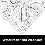 ITNRSIIET Mouse Pad with Stitched Edge Premium Textured Smooth Precise Operation Waterproof Washable Non-Slip Rubber Base Desktop Protection Mat, 10.2×8.3×0.12 inches, Topographic Contour White