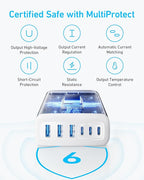 Anker Desktop Charger, Fast Charging USB C Charger, 112W Max 6-Port Charging Station, for iPhone, iPad, MacBook, Samsung and More (Cable Not Included)