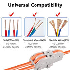 10Pcs 2 to 1 Wire Connectors Small Electrical Cable Splicing Splitter Terminal Block Inline Splice Snap Splicer for Residential Speaker Gauge Push DIY Splicing into 4/6/8/9/10 Way