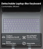 Nillkin Carry Go Keyboard Case for iPad Air 13 inch (M3/M2) with Handle, iPad Pro 12.9 (3rd/4th/5th/6th Gen) Rugged Case with Detachable Keyboard, Magic Trackpad, 7 Colors Backlit, Camera Cover, Gray