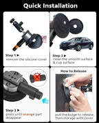 3" Suction Cup Mount Kit for Action Cams/Phone/360 Camera/DSLR Comes with Adapter for GoPro, Phone Clip, 3.84" Universal Magic Arm