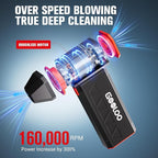 GOOLOO F1 Compressed Air Duster,4 Gear 160000RPM Electric Air Duster, Rechargeable Cordless Air Blower with LED Light, Mini Blower Desk Vacuum Cleaning Kit for Computer Keyboard Home Car Dust Removal