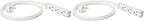 Amazon Basics Rectangular Indoor Extension Cord Power Strip, 3-Prong, Flat Plug, Grounded - 13 Amps, 1625 Watts, 125 VAC - 2-Pack, 6 ft, White