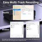 Cubilux CB5 USB Audio Interface for Recording, Streaming, Podcasting, USB to 3.5mm Sound Card with Stereo Microphone Input, Line-In, Line-Out & Headphone Jack for Monitors, Support Windows & Mac OS