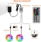 Yiliaw 44 Keys IR Remote Controller Kit - Includes Wireless Rectifier Control Box and DC 12V 3A Power Supply Adapter - Replacement Control for SMD 5050 3528 2835 RGB LED Strip Lights