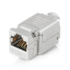 Everest Media Solutions RJ45 Shielded Keystone Jack - 6-Pack - Slim Profile, 90 Degrees, F/STP Female Connector - Tested for CAT5e, CAT6, CAT6A, CAT7 - up to 10GB Speed