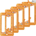 VCE Low Voltage Mounting Bracket Single Gang Wall Plate, Flush Low Voltage Box for Network, HDMI, Coaxial, Speaker, Telephone Cables, Orange, 5 Pack