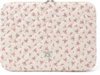 Puffy Laptop Sleeve 13-15.6 Inch Cute Quilted Laptop Protective Case Padded Floral Computer Sleeve for MacBook (A-Pink, 15 Inch)