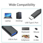 USB Splitter Cable 1FT, USB Type C Male to Dual USB A Female Y Splitter Adapter 1 in 2 Out, Power & Data with OTG Function Intelligent Chip, for Smartphone, Laptop, Car etc