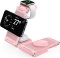 Magnetic Wireless Charger Stand, 3 in 1 Foldable Wireless Charging Station, Travel Charger for Multiple Devices for iPhone 16 15 14 13 12 Series, Apple Watch Ultra/SE/9/8/7/6/5/4/3/2, AirPods