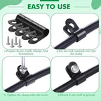 Hicarer 50 Pack R-Type Cable Clip Wire Clamp, Nylon Screw Mounting Cord Fastener Clips with 50 Pack Screws for Wire Management (Black, 1/4inch)