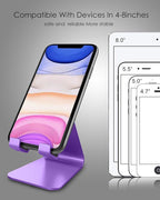 CreaDream Cell Phone Stand, Cradle, Holder,Aluminum Desktop Stand Compatible with Switch, All Smart Phone, iPhone 11 Pro Xs Max Xr X Se 8 7 6 6s Plus SE 5 5s-Dark Purple