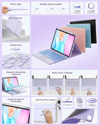 GreenLaw Keyboard Case for iPad Air 11-inch (M3 2025 / M2 2024) & Air 4th/5th Gen & iPad Pro 11 inch (1st/2nd/3rd/4th Gen), Smart Touchpad, 7-Color Backlit, Stain Resistant Cover, Light Purple