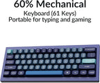 Keychron Q4 Wired Custom Mechanical Keyboard, 60% Layout QMK/VIA Programmable Macro with Hot-swappable Gateron G Pro Red Switch Double Gasket Compatible with Mac Windows Linux (Navy Blue)