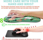 Ergonomic Mouse Pad Wrist Support with Memory Foam Massage Bulge, Carpal Tunnel Pain Relief Mousepad Wrist Rest for Mouse(12x8 inch, Pink Flowers)