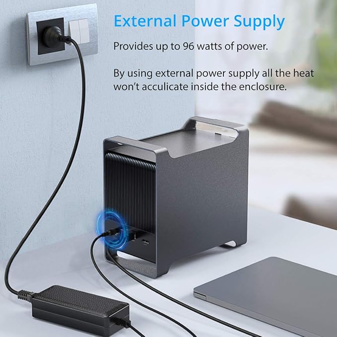 Syba 5 Bay 2.5" and 3.5" SATA HDD External USB 3.0 / eSATA RAID Hard Drive Enclosure Support 120TB & RAID 0/1/5/10/JBOD Mode SY-ENC50122