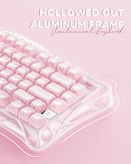 GravaStar Mercury K1 75% Pink Wireless Keyboard, Aluminum Alloy Exoskeleton Design Mechanical Gaming Keyboard, Gasket Hot-Swap Socket, Linear Switches, RGB Backlit