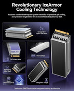 ORICO OSC 1TB M.2 NVMe SSD for Desktop PC, PCIe 4.0 Internal SSD with 7450MB/s Read, TLC NAND, Pre-Installed Pro-Grade Finned Heatsink, Innovative IceArmor Cooling, M.2 2280 Drive