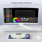 Womier S-K80 75% Keyboard with Color Multimedia Display Mechanical Gaming Keyboard, Wired Hot Swappable Gasket Mount RGB Custom Key Board, Pre-lubed Stabilizer for Mac/Win, White Kanagawa