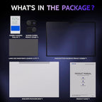 Privacy Screen for MacBook Pro 14 Inch (2021-2024, M1, M2, M3, M4), MagicSuction™ Removable Anti Spy Black Protector, Glare Blue Light Filter for Mac Laptop Computer