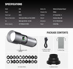 NEEWER BASICS RGB Photography Flashlight with 4 Colors/20 Gobo Filters/7500mAh, 10W Portable LED Video Spotlight Aluminum Alloy Patterned Ambient Sunset Light for Video Recording Studio Lighting, FL10