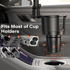 APPS2Car 2-in-1 Cup Phone Holder Mount for Car – Adjustable Arm & Base, 360° Rotatable Cradle – Holds 18–40oz Bottles & Smartphones – for Cars, SUVs, Trucks