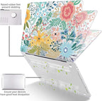 Mektron for MacBook Air 13 Case A1466/A1369 (2010-2017 Release), Snap-on Plastic Hard Shell Cover for MacBook Air 13.3 inch with Keyboard Cover,Garden Flowers