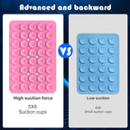 2PACK Silicone Double Sided Suction Phone Case Mount, Detachable Hands Free & Strong Grip Holder for Selfies & Videos, Compatible iPhone Android (2Pack Pink, 40 Suction Cups)