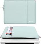 MOSISO Laptop Case 13.3 inch, 13-13.3 inch Laptop Sleeve Compatible with MacBook Air/Pro 13 / Pro 14, HP Dell ASUS Lenovo Notebook, Polyester Vertical Computer Sleeve Bag with Pocket, Mint Green