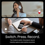 Plaud Note AI Voice Recorder, Voice Recorder w/Case, App Control, Transcribe & Summarize with AI Technology, Support 112 Languages, 64GB Memory, Audio Recorder for Lectures, Meetings, Calls, Silver