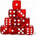 Luck Lab 10 Piece D6 Dice Pack - Acrylic Dice for RPG MTG DND Table Games and Board Games (Red Pearl)