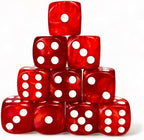 Luck Lab 10 Piece D6 Dice Pack - Acrylic Dice for RPG MTG DND Table Games and Board Games (Red Pearl)