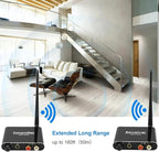 eppfun 50m/2.4G Wireless Audio Transmitter Receiver for 2 Subwoofer/Active Speaker/Power Amplifier/Home Stero, with 20ms Low Latency,192kHz/24bit HiFi, 165Feet/ RCA/3.5mm Audio (only Audio)