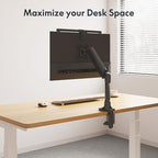 FlexiSpot Single Monitor Stand for Desk Adjustable Spring Vesa Monitor Mount with C Clamp for 10 to 27 Inch Computer Screens Heavy Duty Monitor Arm Hold up to 3.3 to 11lbs, Black