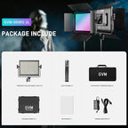 GVM RGB LED Video Light with Bluetooth Control, 60W Photography Studio Lighting Kit with Stands, 2-Packs 880RS Dimmable Led Panel Light for YouTube, Streaming, Gaming, 8 Applicable Scenes, CRI97