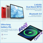 Android 14 Tablet 10 Inch Tablets, 20GB+128GB/1TB Expandable, Tablets with Octa-Core, WiFi 6, Dual Camera, BT 5.0, 6000mAh Battery, HD IPS Display, Widevine L1, Tablet with Keyboard Mouse - Rose Gold
