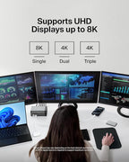 Belkin USB-C Hub, 11-in-1 Pro GaN Dock 150W, Multi-Port Docking Station w/USB-C, USB-A, Ethernet, SD, MicroSD, 3.5mm Port, 4K HDMI Ports for Triple Monitor Display - Compatible w/MacBook Pro & More