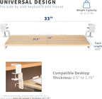 VIVO Large Height Adjustable Under Desk Keyboard Tray, C-clamp Mount System, 27 (33 Including Clamps) x 11 inch Slide-Out Platform Computer Drawer for Typing, Light Wood, MOUNT-KB05HA